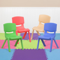 Flash Furniture 4-YU-YCX4-003-MULTI-GG 4 Pack Plastic Stackable School Chairs with 10.5